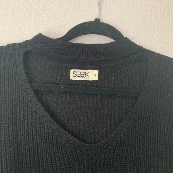 Seek the Label black knit cropped sweater S - Picture 5 of 6